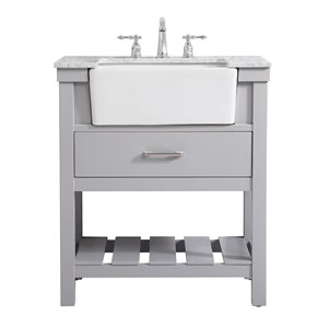 Elegant Decor Clement 30&quot Aluminum MDF Single Bathroom Vanity in Gray Finish