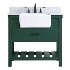 Elegant Decor Clement 36&quot Wood Single Bathroom Vanity with Backsplash in Green
