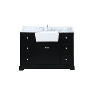 Elegant Decor Franklin 48&quot Wood Single Bathroom Vanity with Backsplash in Black
