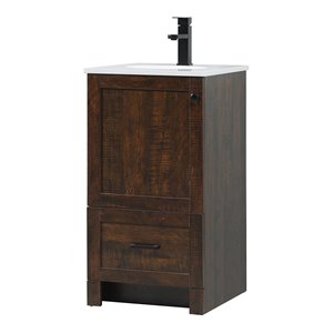 Elegant Decor Soma 18&quot Aluminum MDF Single Bathroom Vanity in Expresso