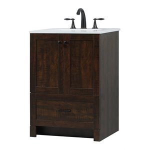 Elegant Decor Soma 24&quot Aluminum MDF Single Bathroom Vanity in Expresso