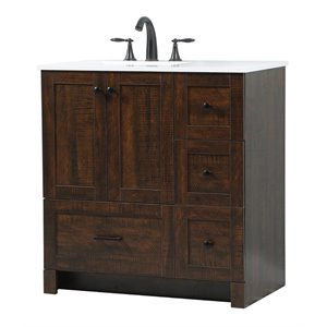Elegant Decor Soma 32&quot Aluminum MDF Single Bathroom Vanity in Expresso