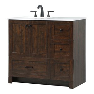 Elegant Decor Soma 36&quot Aluminum MDF Single Bathroom Vanity in Expresso