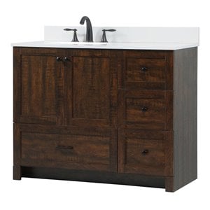 Elegant Decor Soma 42&quot MDF Single Bathroom Vanity with Backsplash in Expresso