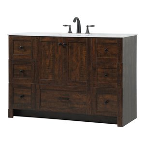 Elegant Decor Soma 48&quot Aluminum MDF Single Bathroom Vanity in Expresso