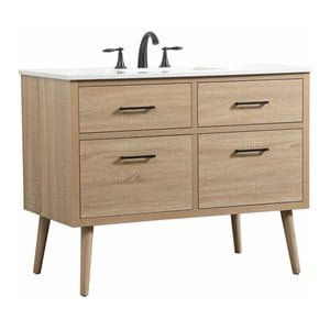 Elegant Decor Boise 42&quot Aluminum MDF Single Bathroom Vanity in Mango Wood