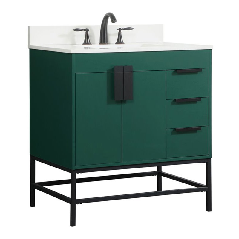 Elegant Decor Eugene 32" MDF Single Bathroom Vanity with Backsplash in
