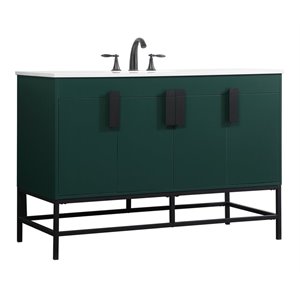 Elegant Decor Eugene 48&quot Aluminum MDF Single Bathroom Vanity in Green