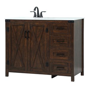 Elegant Decor Grant 42&quot Aluminum MDF Single Bathroom Vanity in Expresso