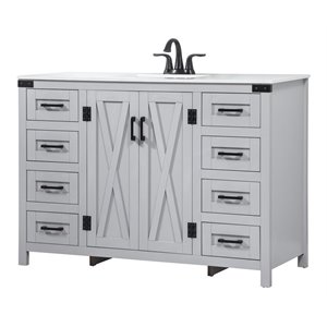 Elegant Decor Grant 48&quot Aluminum MDF Single Bathroom Vanity in Gray