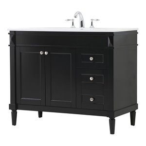 Elegant Decor Bennett 42&quot Aluminum MDF Single Bathroom Vanity in Black