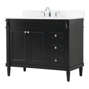 Elegant Decor Bennett 42&quot MDF Single Bathroom Vanity with Backsplash in Black