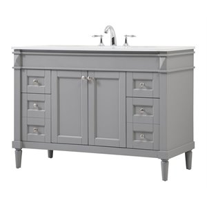 Elegant Decor Bennett 48&quot Aluminum MDF Single Bathroom Vanity in Gray