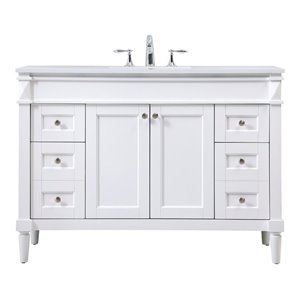 Elegant Decor Bennett 48&quot Aluminum MDF Single Bathroom Vanity in White