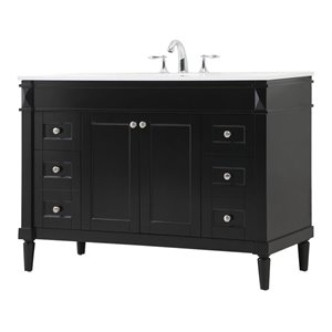Elegant Decor Bennett 48&quot Aluminum MDF Single Bathroom Vanity in Black