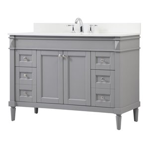 Elegant Decor Bennett 48&quot MDF Single Bathroom Vanity with Backsplash in Gray