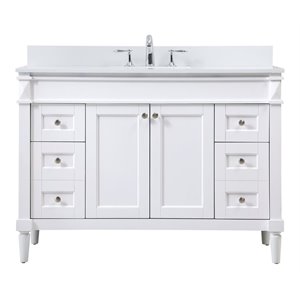 Elegant Decor Bennett 48&quot MDF Single Bathroom Vanity with Backsplash in White