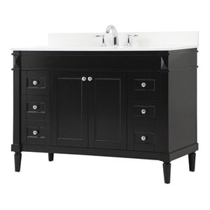 Elegant Decor Bennett 48&quot MDF Single Bathroom Vanity with Backsplash in Black