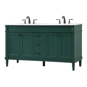 Elegant Decor Bennett 60&quot Aluminum MDF Single Bathroom Vanity in Green