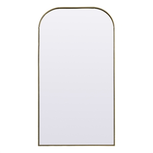 Elegant Decor Blaire 35x66&quot Arch Modern Wood/Iron Full Length Mirror in Brass