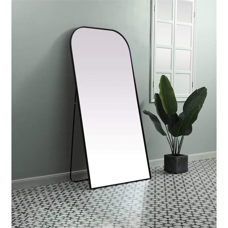Elegant Decor Blaire Arch Modern Wood/Metal Full Length Mirror in Black