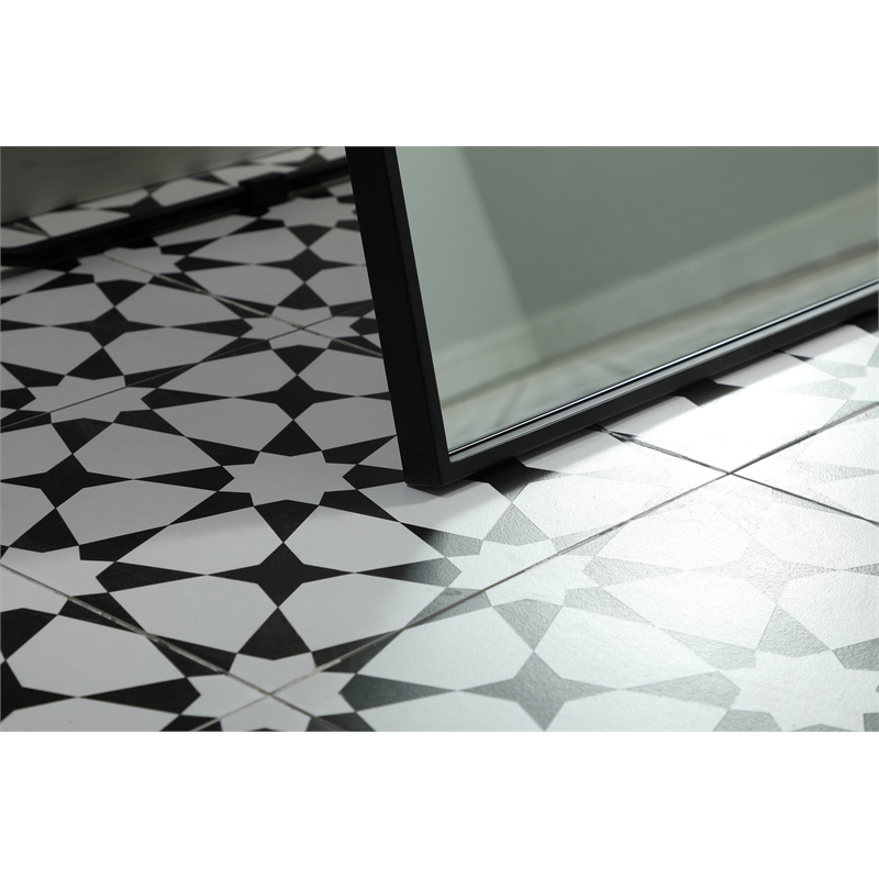 Elegant Decor Blaire Arch Modern Wood/Metal Full Length Mirror in Black