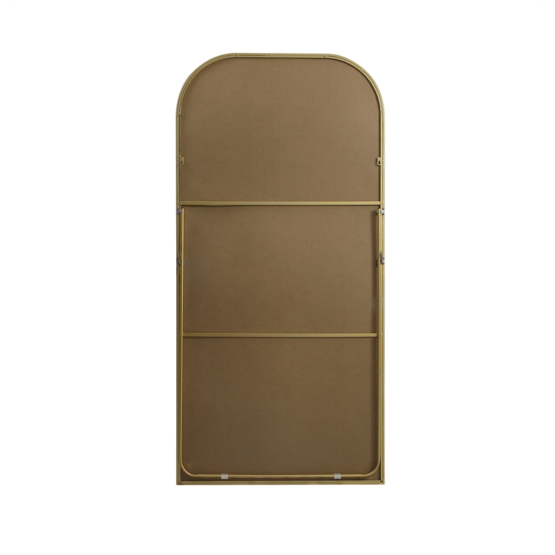 Elegant Decor Blaire Arch Modern Wood/Metal Full Length Mirror in Brass