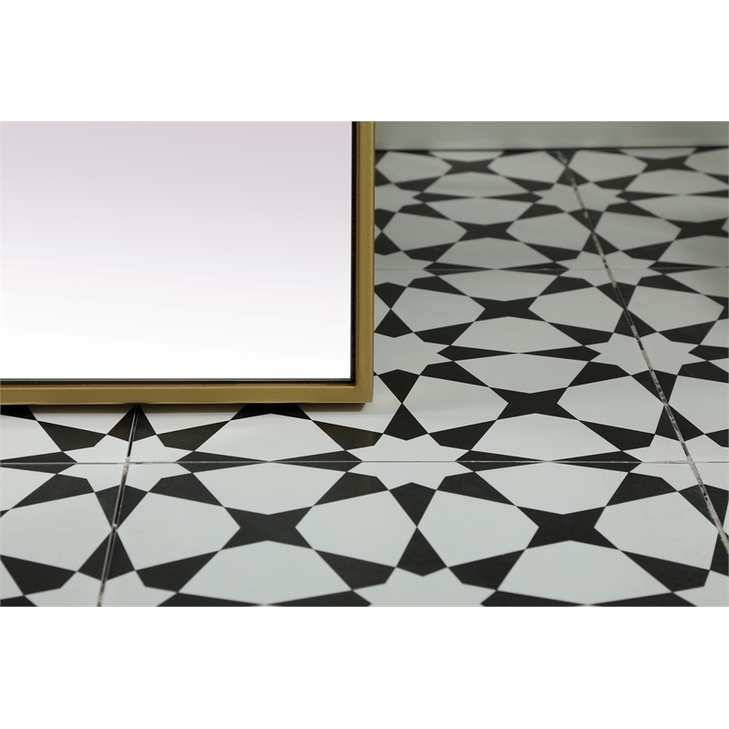 Elegant Decor Blaire Arch Modern Wood/Metal Full Length Mirror in Brass