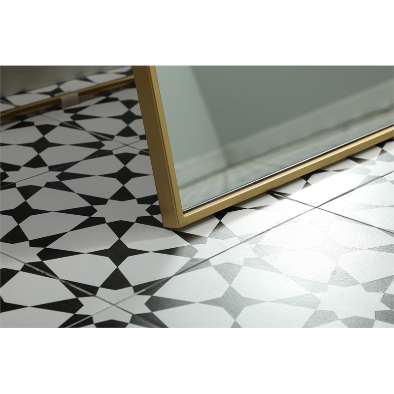 Elegant Decor Blaire Arch Modern Wood/Metal Full Length Mirror in Brass