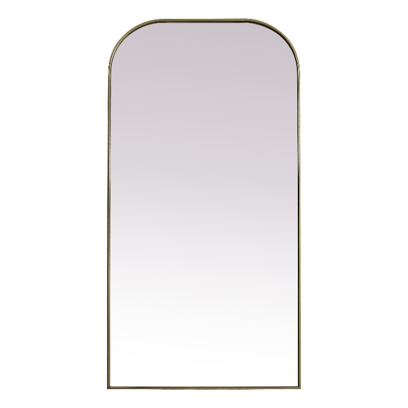 Elegant Decor Blaire Arch Modern Wood/Metal Full Length Mirror in Brass