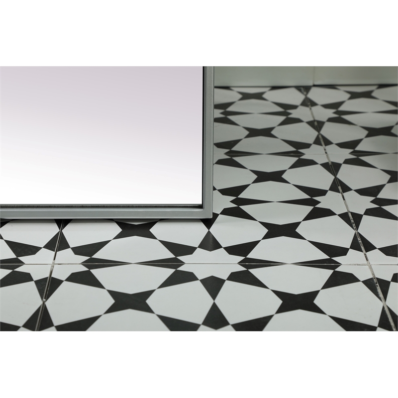 Elegant Decor Blaire Arch Modern Wood/Metal Full Length Mirror in Silver