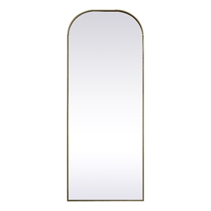 Elegant Decor Blaire 28x74&quot Arch Modern Wood/Iron Full Length Mirror in Brass