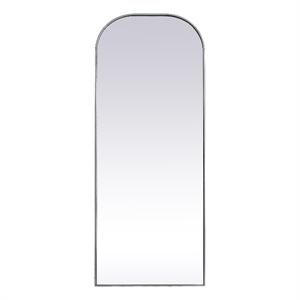 Elegant Decor Blaire 28x74&quot Arch Modern Wood/Iron Full Length Mirror in Silver