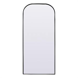 Elegant Decor Blaire 32x76&quot Arch Modern Iron/Wood Full Length Mirror in Black