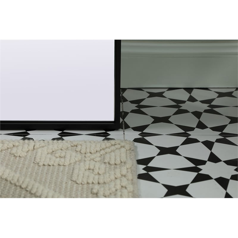 Elegant Decor Blaire Arch Modern MDF Wood/Iron Full Length Mirror in Black