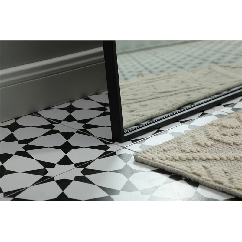 Elegant Decor Blaire Arch Modern MDF Wood/Iron Full Length Mirror in Black