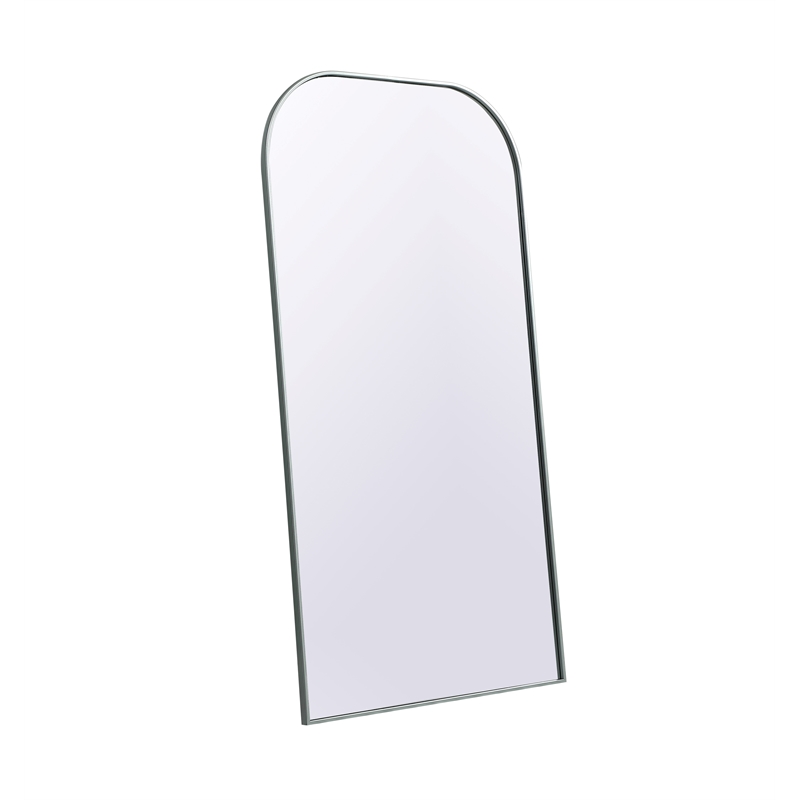 Elegant Decor Blaire Arch Modern MDF Wood/Iron Full Length Mirror in Silver
