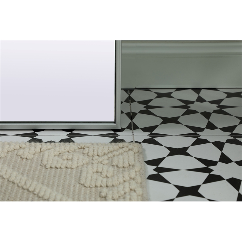 Elegant Decor Blaire Arch Modern MDF Wood/Iron Full Length Mirror in Silver