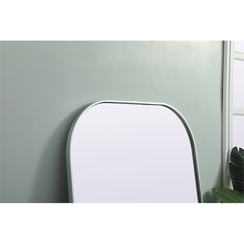 Elegant Decor Blaire Arch Modern MDF Wood/Iron Full Length Mirror in Silver