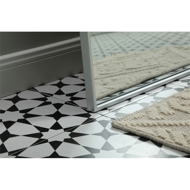 Elegant Decor Blaire Arch Modern MDF Wood/Iron Full Length Mirror in Silver