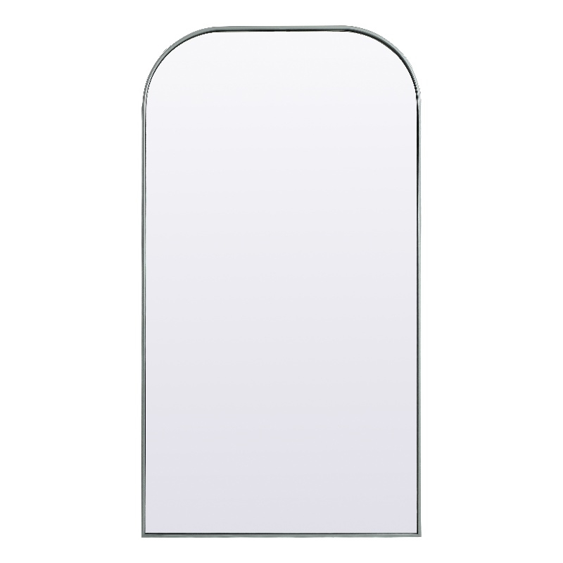 Elegant Decor Blaire Arch Modern MDF Wood/Iron Full Length Mirror in Silver