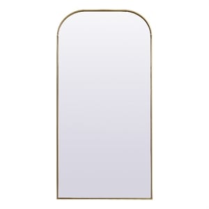 Elegant Decor Blaire 35x72&quot Arch Modern Wood/Iron Full Length Mirror in Brass
