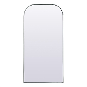 Elegant Decor Blaire 35x72&quot Arch Modern Wood/Iron Full Length Mirror in Silver