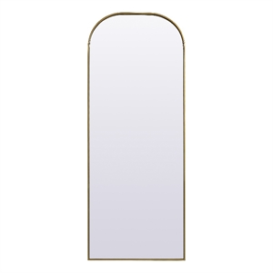 Elegant Decor Blaire 28x74&quot Arch Modern Iron/Wood Full Length Mirror in Brass