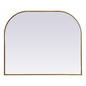 Elegant Decor Blaire 36x30&quot Arch Modern MDF Wood/Iron Mirror in Brass