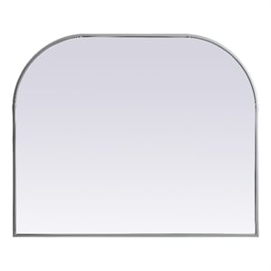 Elegant Decor Blaire 36x30&quot Arch Modern MDF Wood/Iron Mirror in Silver