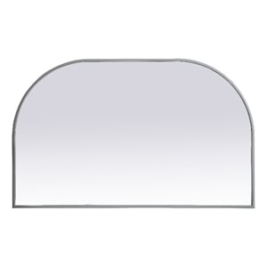Elegant Decor Blaire 39x24&quot Arch Modern MDF Wood/Iron Mirror in Silver