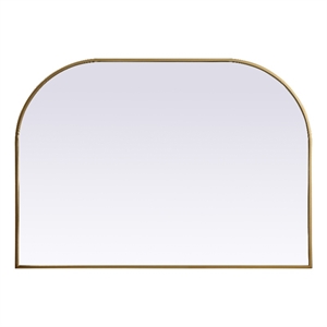 Elegant Decor Blaire 42x30&quot Arch Modern MDF Wood/Iron Mirror in Brass