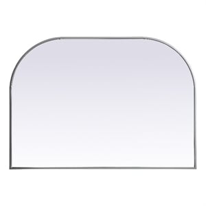 Elegant Decor Blaire 42x30&quot Arch Modern MDF Wood/Iron Mirror in Silver