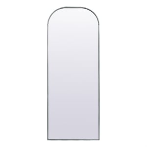 Elegant Decor Blaire 28x74&quot Arch Modern Iron/Wood Full Length Mirror in Silver